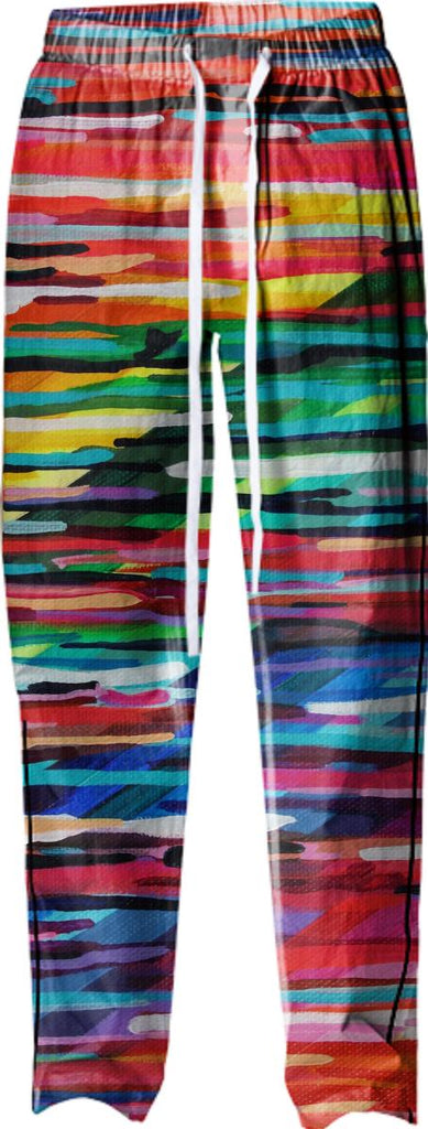 Rainbow Color Bar Pajama Pants