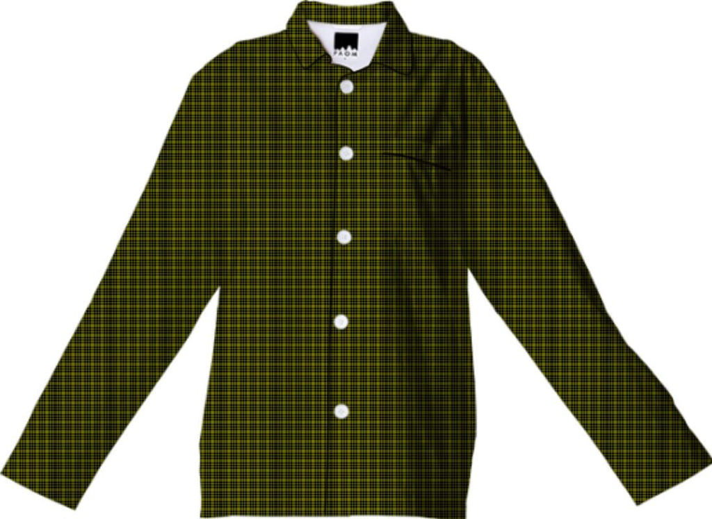 Black and Green Plaid Pajama Top