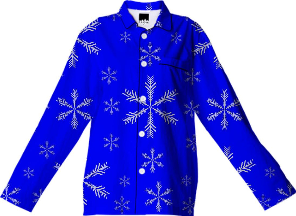 Blue Snowflake Pajama Top
