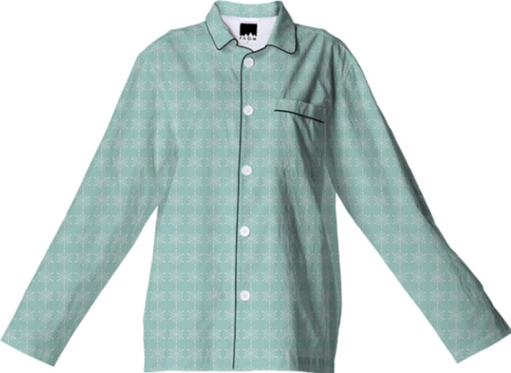 Mint Snowflake Pajama Top