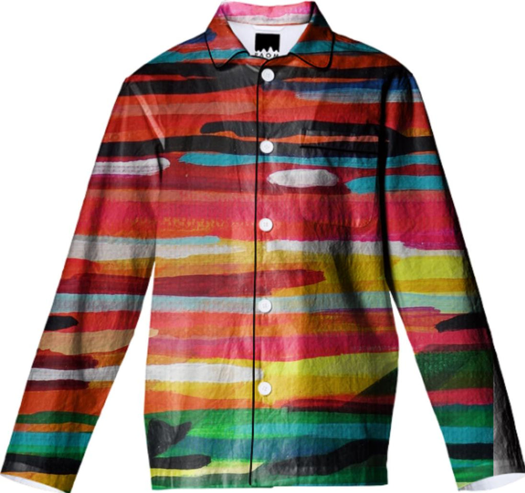 Rainbow Color Bar Pajama Top