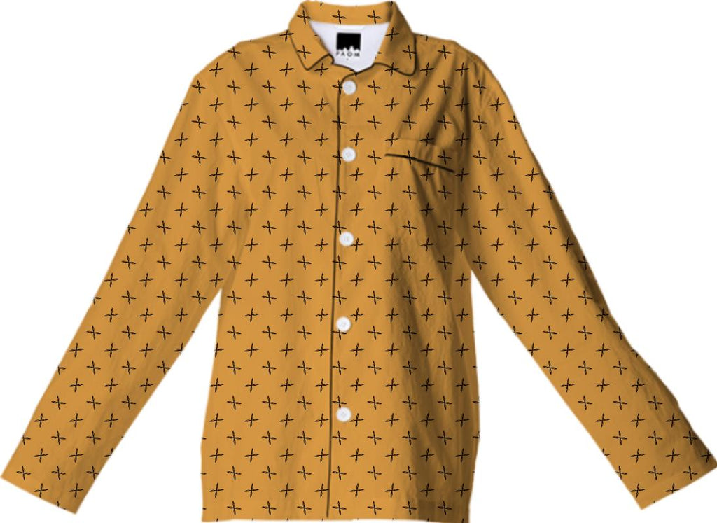 Yellow Pattern Pajama Top