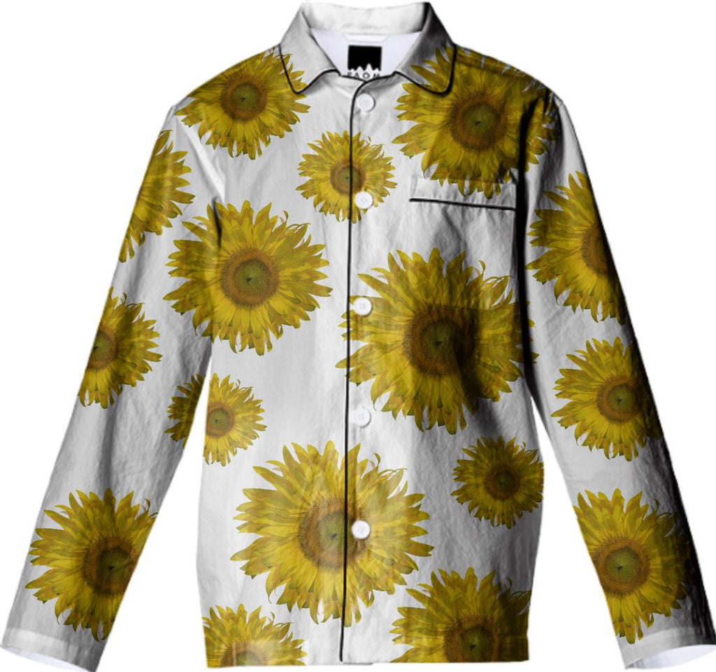 Yellow Scattered Sunflowers Pajama Top