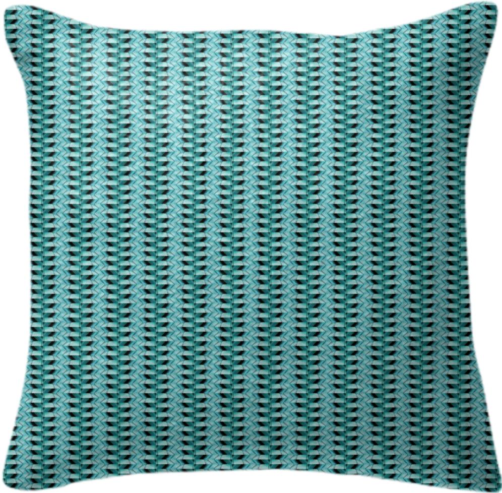 Aqua Teal Zigzag Stripe Throw Pillow