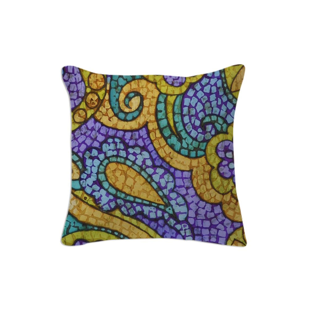 Pillow Batik Paisley Swirl Mosaic