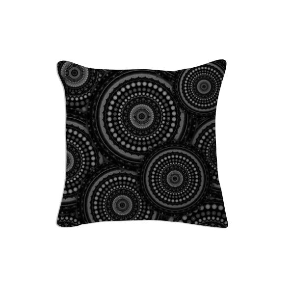 Black and White Mandala Pattern Pillow