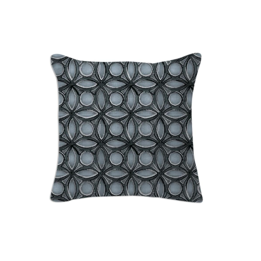 Blue and Black Print Pillow