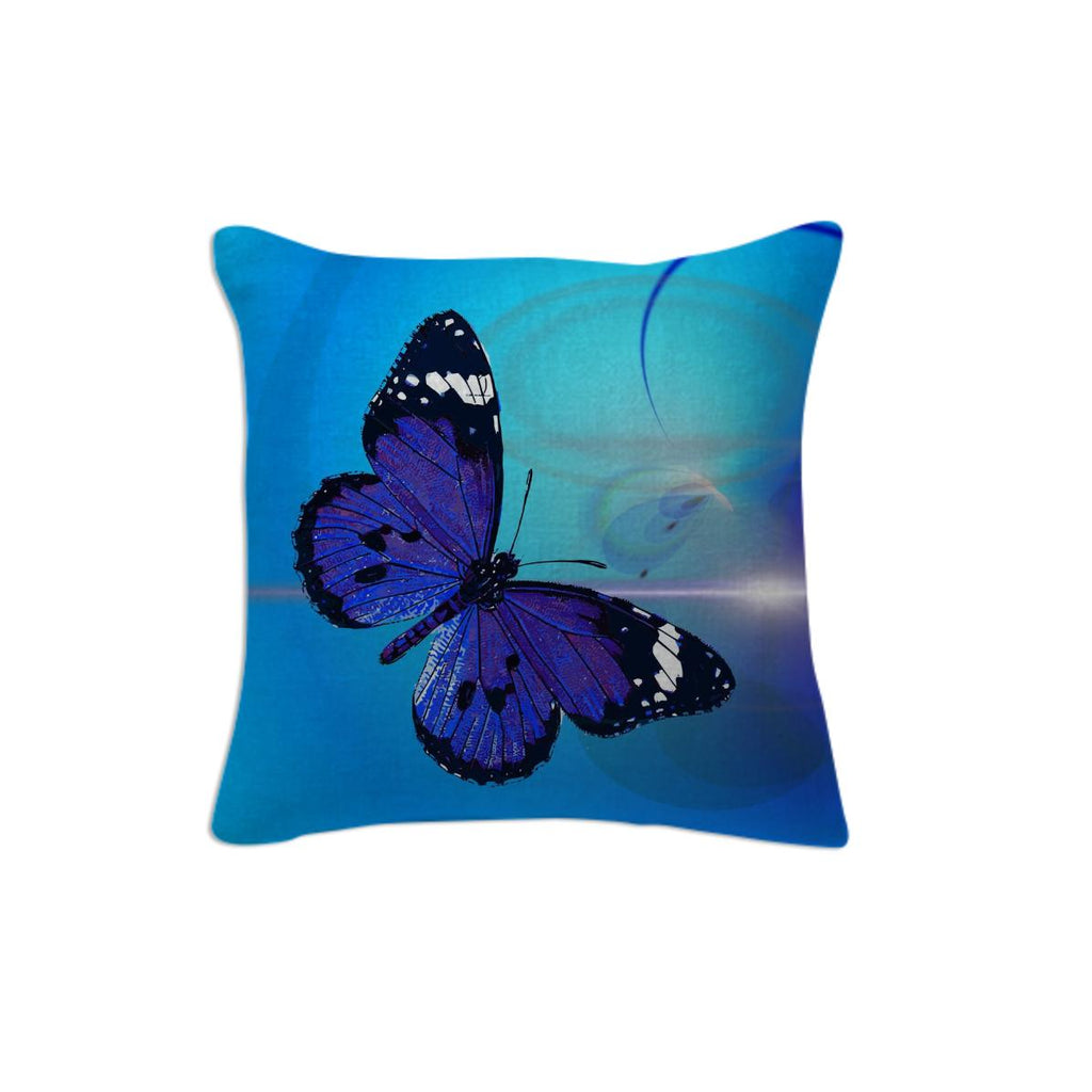 blue butterfly pillow