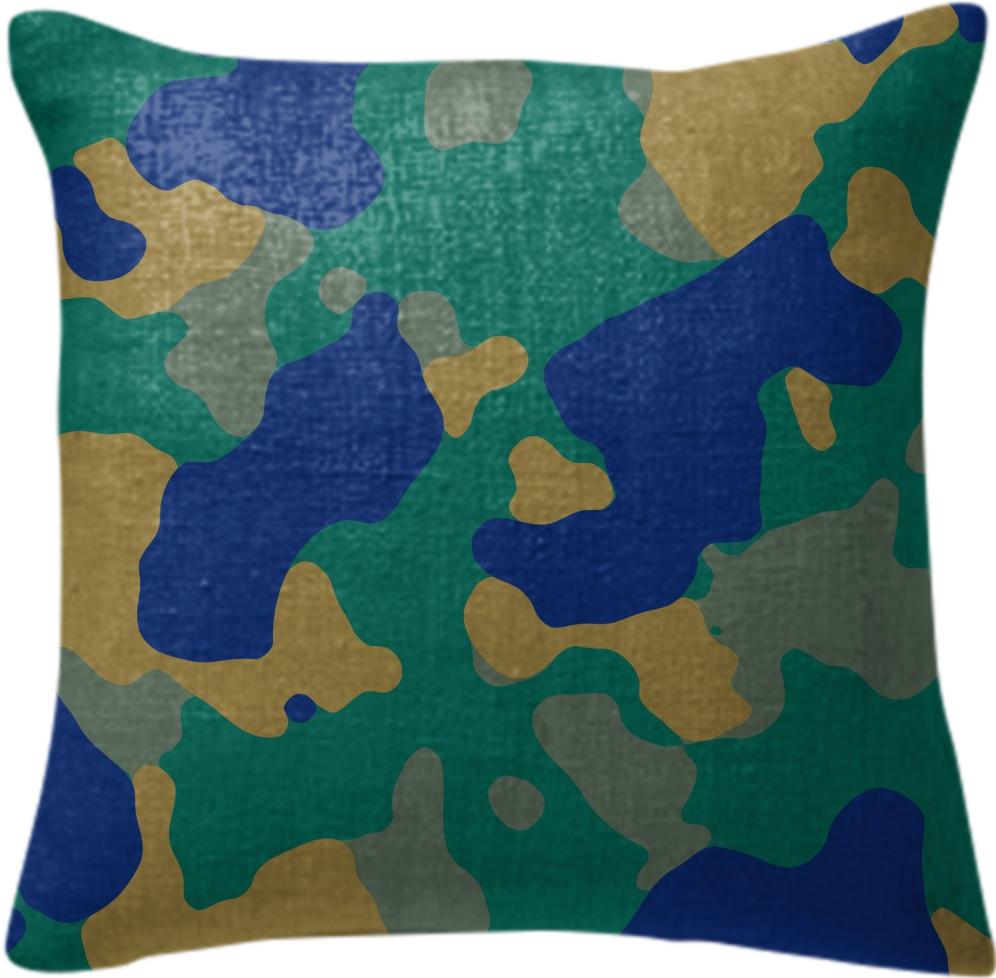 BLUE CAMOUFLAGE PILLOW