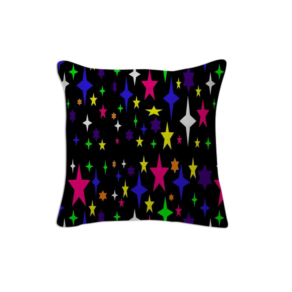 Colorful Retro Atomic Stars Throw Pillow
