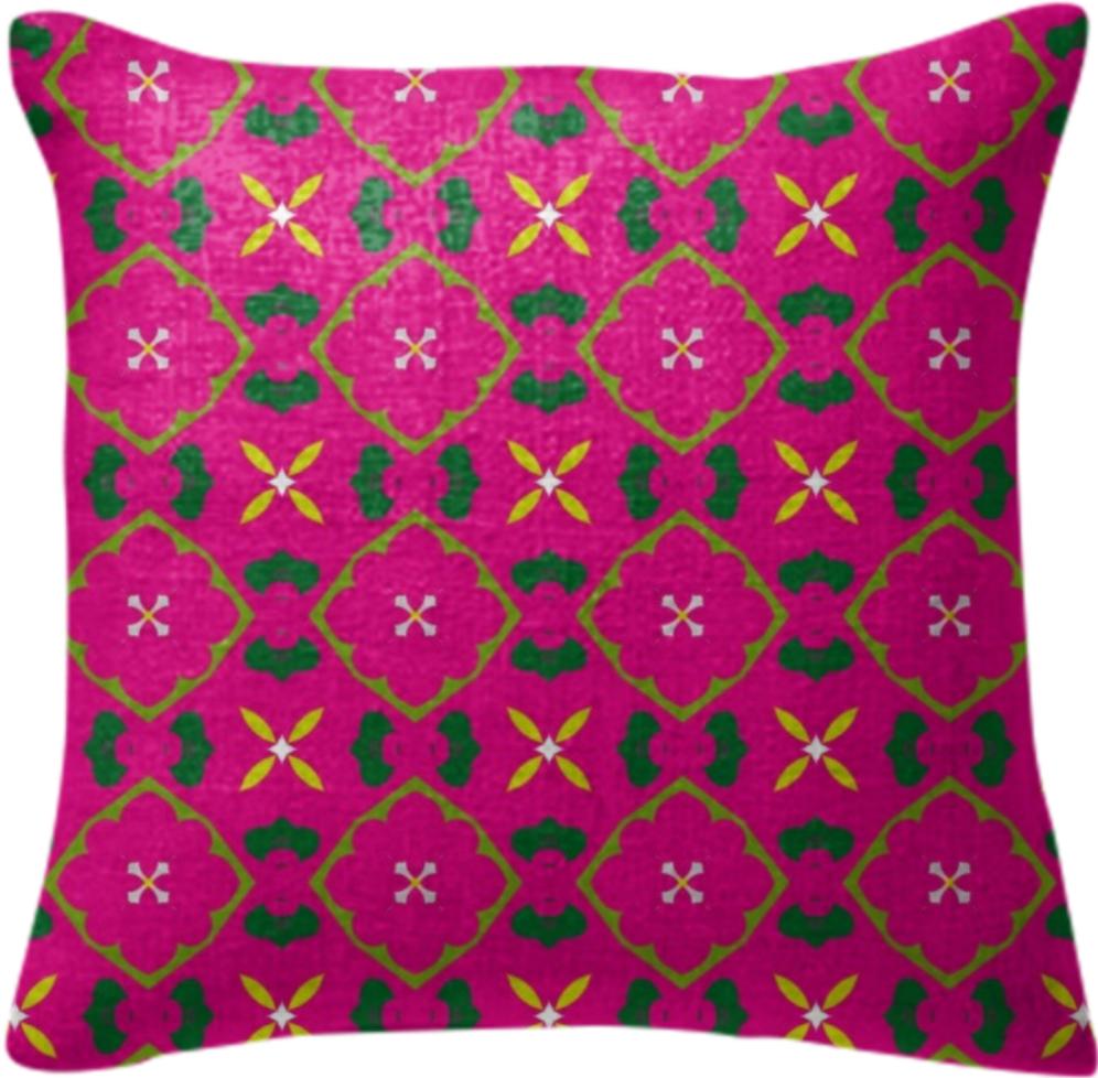 Fuchsia Geometric Pillow