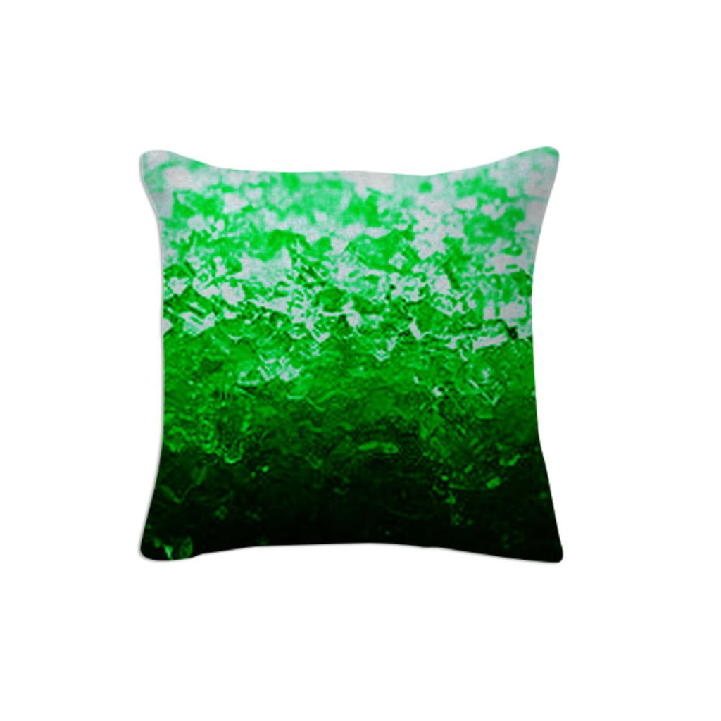 Green Ombre Crystal Throw Pillow