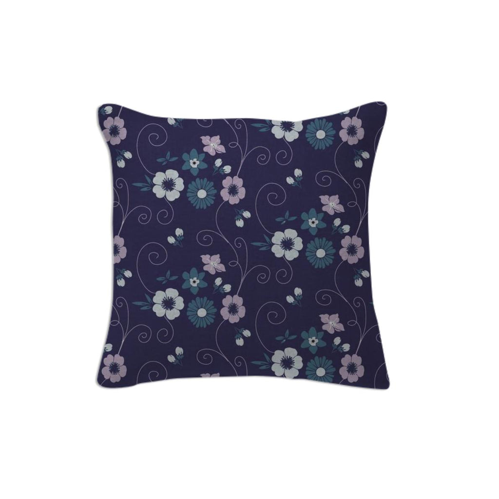 Lavender and Purple FLoral and Swirls Pillow