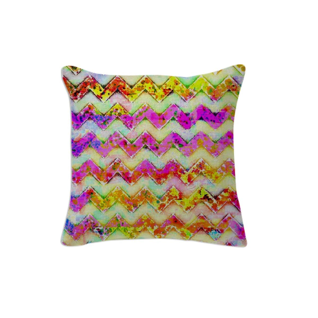Multicolored Textured Chevron Pillow