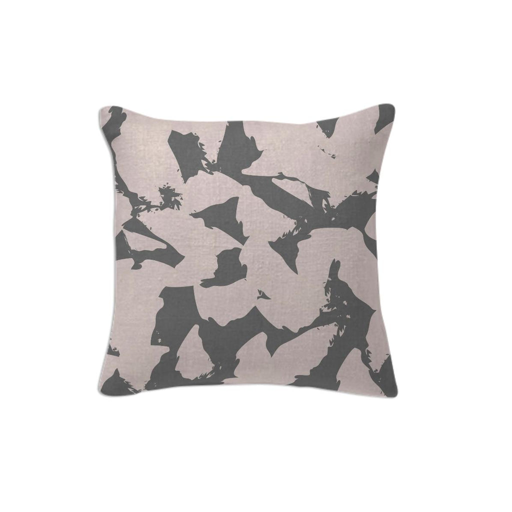 Pastel Pink Bird Wings on Gray Throw Pillow