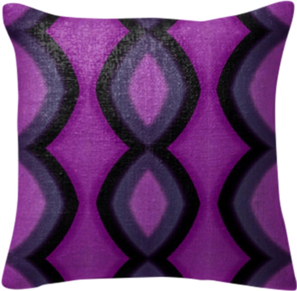 Purple and Black Pillow
