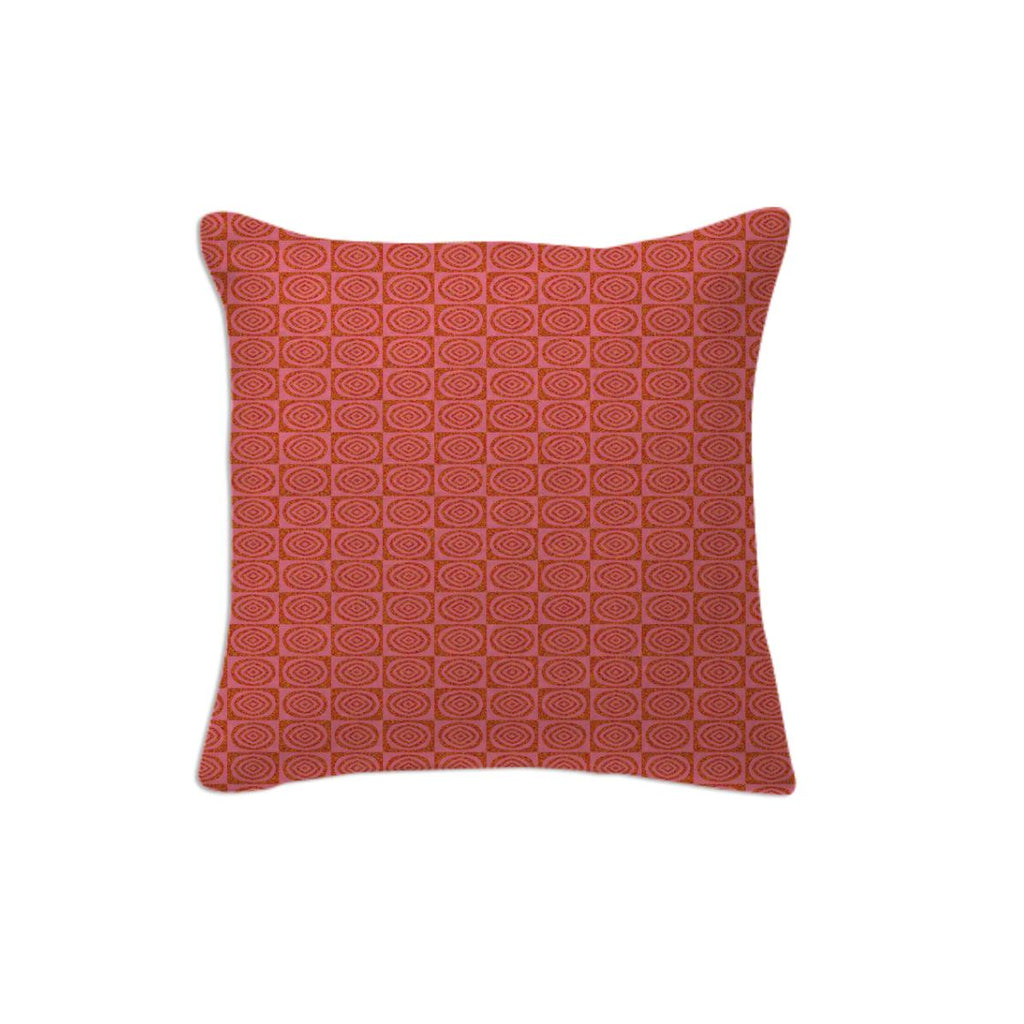 Red Circles Fractal Pillow