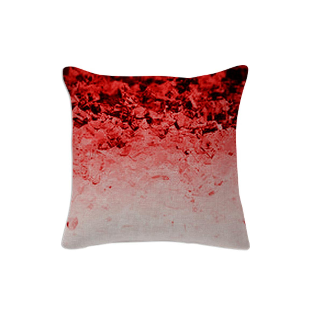 Red Ombre Crystal Throw Pillow