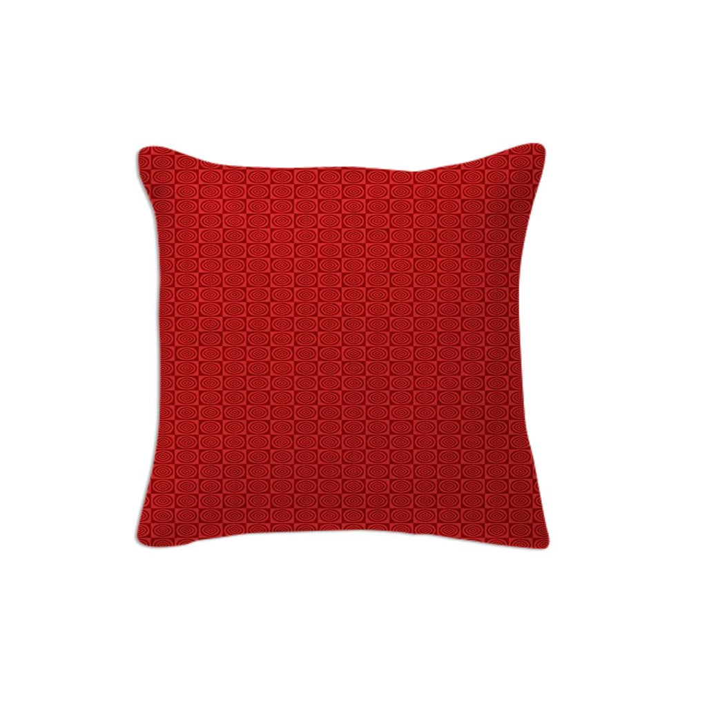 Red Red Circle Fractal Pillow