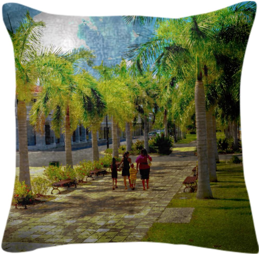 Stroll Among The Palm Trees Pillow