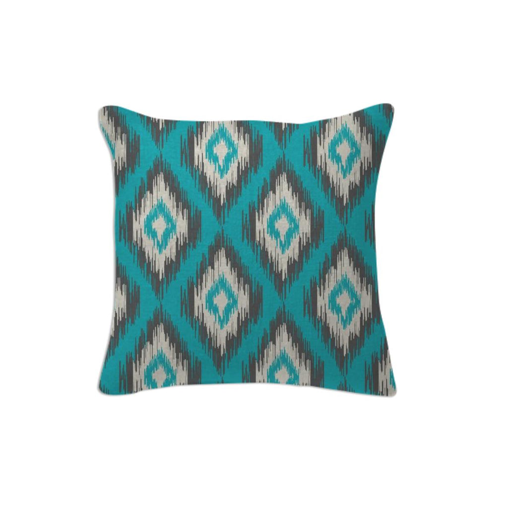 Turquoise and Gray Ikat