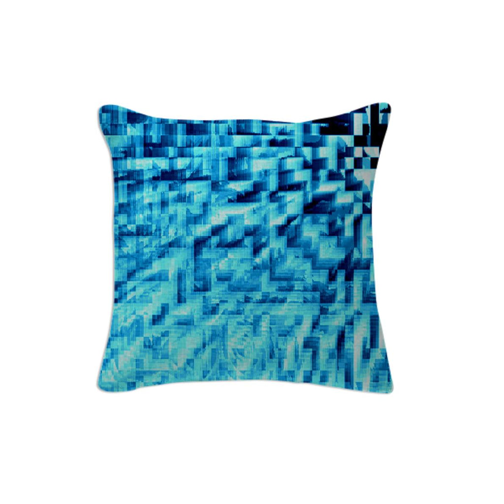 Turquoise Windy Pixels Pillow