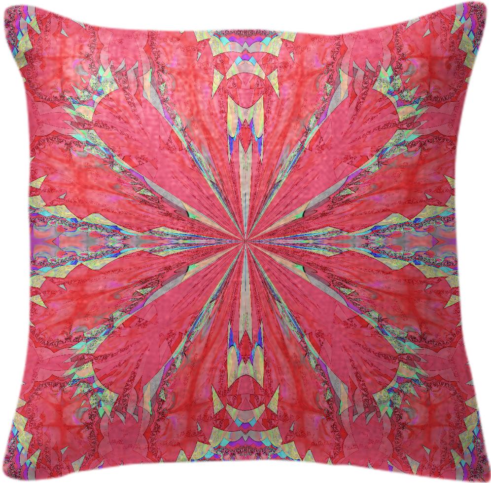 Watermelon Red Fractal Pillow