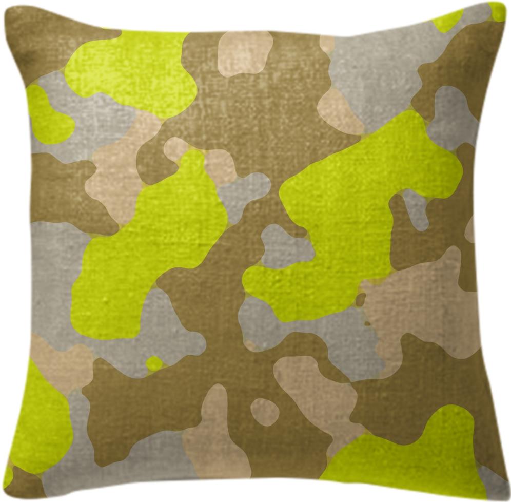 YELLOW CAMOUFLAGE PILLOW