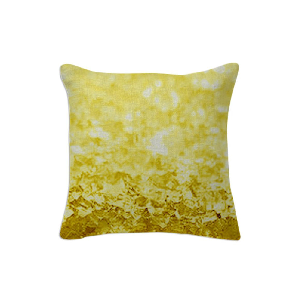 Yellow Gold Crystal Throw Pillow