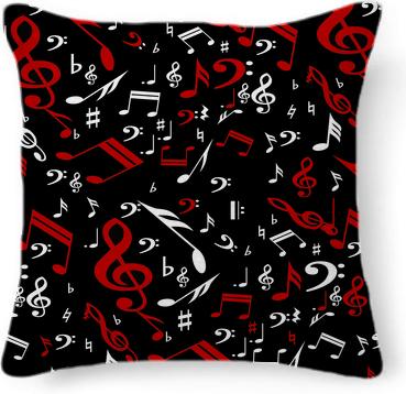 Black and red musical notes