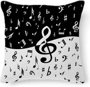 Black and white musical note designer