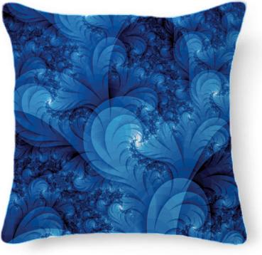 Blue Waves Fractal PIllow