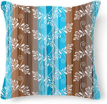 Brown and blue floral pattern with stripes