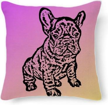 French Bulldog pillow pink