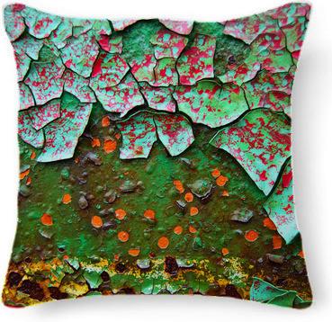 Green red texture pillow
