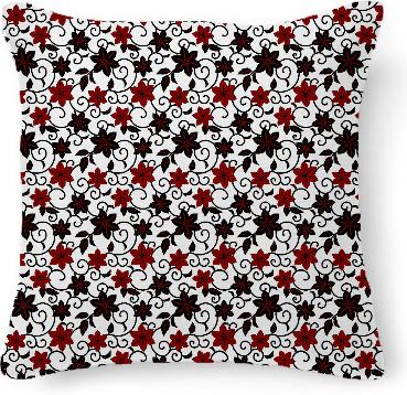 Oriental red black and white sakura pattern