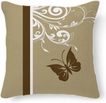 Stylish butterfly and swirls in brown s and white