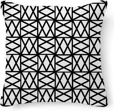 White on black geometric criss cross
