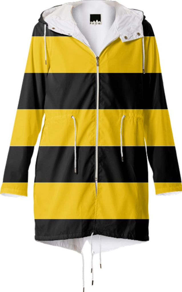 Bee Stripes Pattern Raincoat