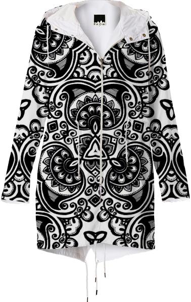 Black and white paisley geometry