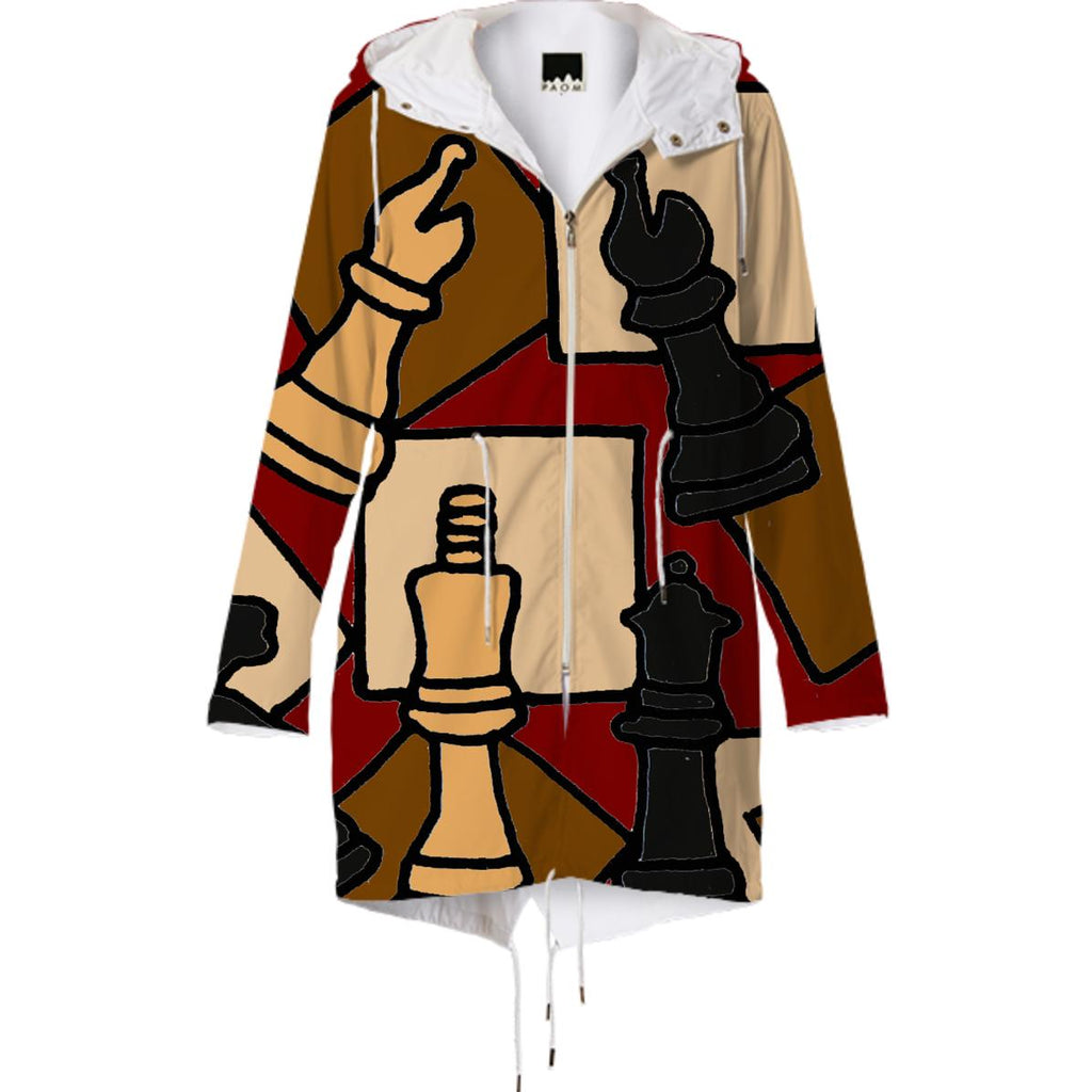 Chess Game Pieces Abstract Raincoat