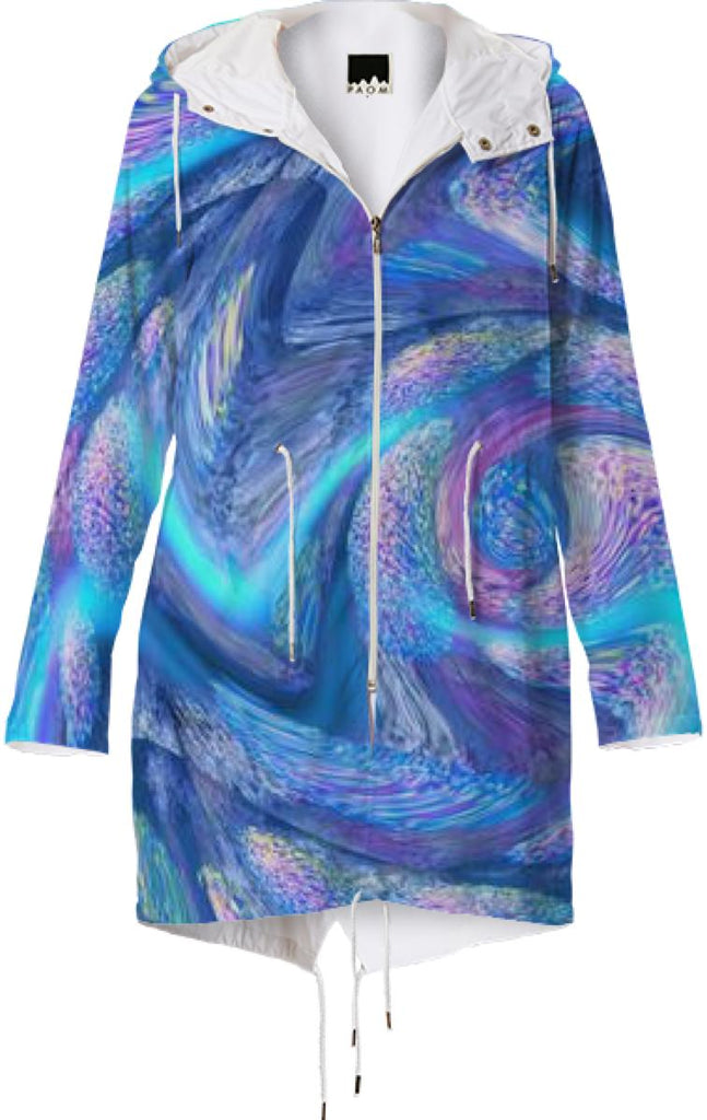 Electric Blue Zig Zags Abstract Fuzzy Sweater