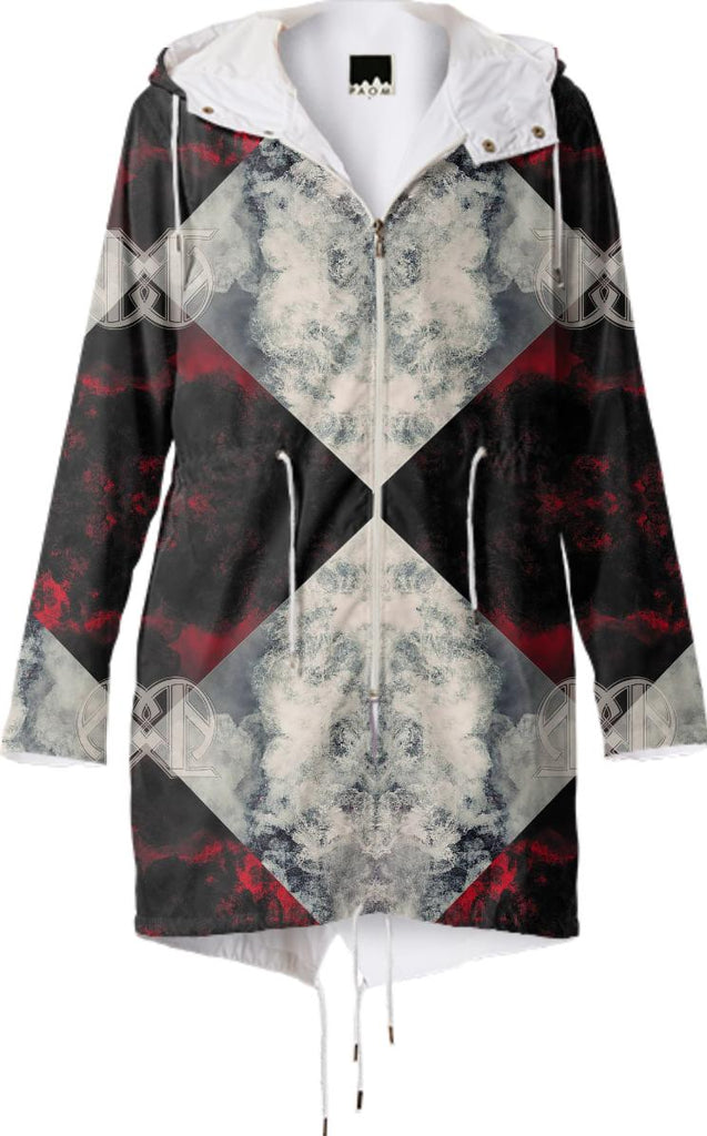fire and ice remix with logo rain coat