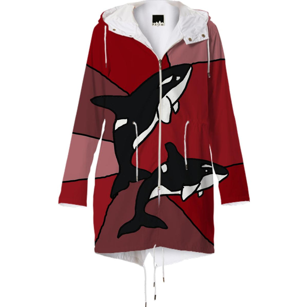 Fun Killer Whales Abstract Art Raincoat