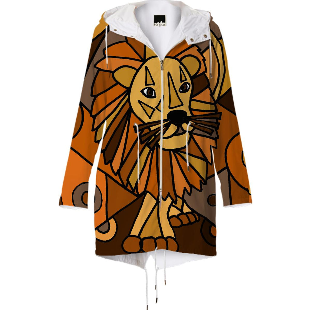Fun Lion Art Abstract Rain Coat