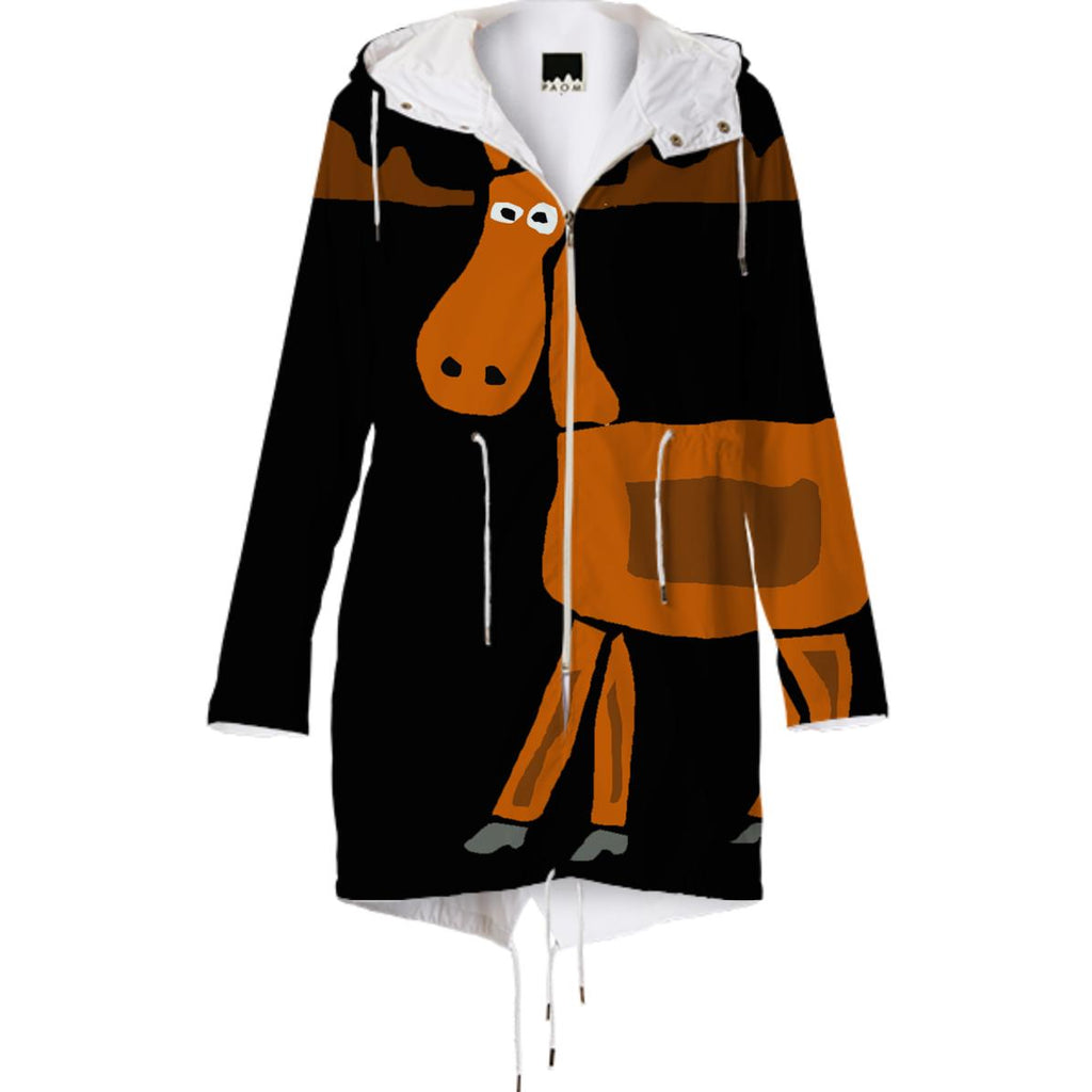 Fun Primitive Art Moose Raincoat