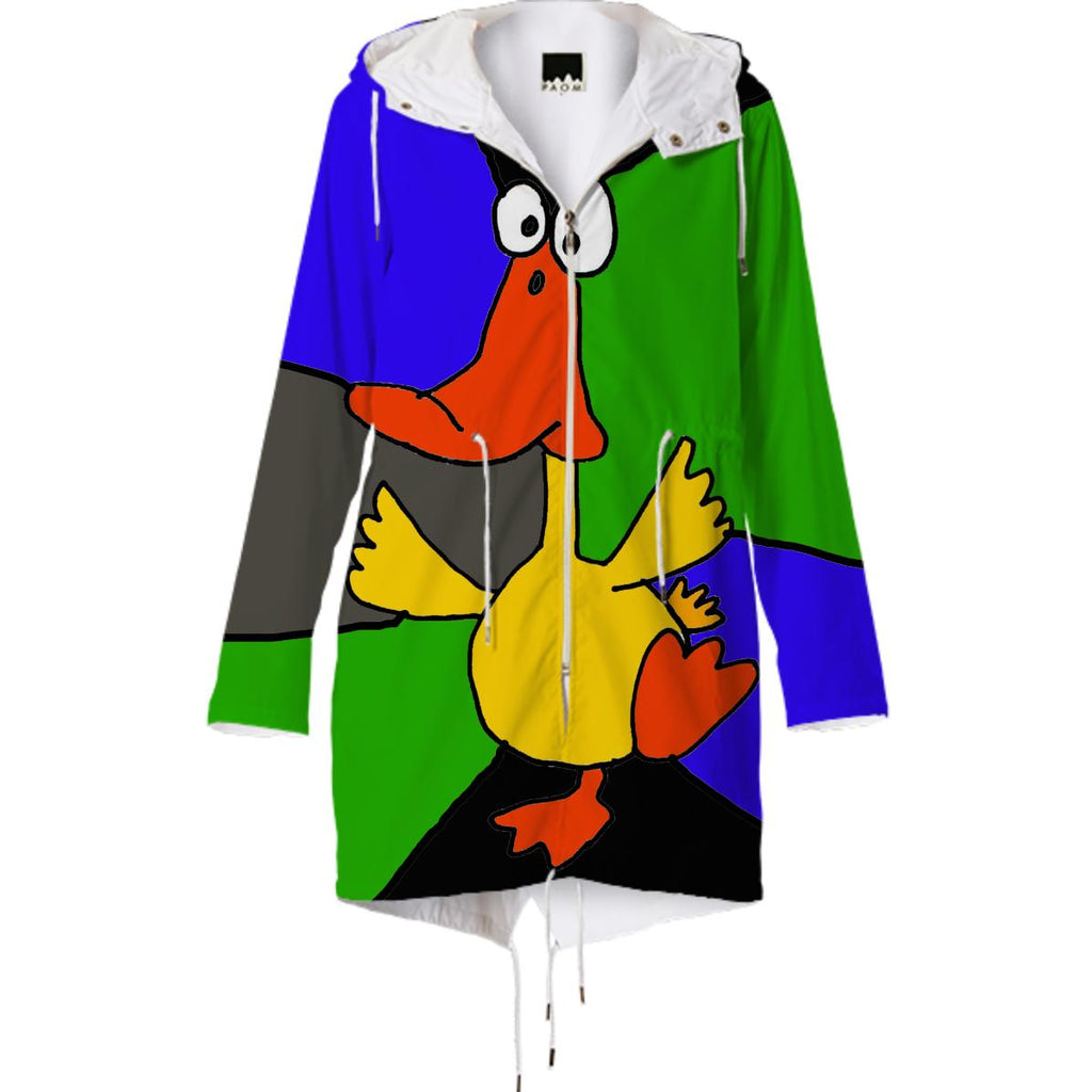 Funny Dancing Duck Abstract Art Raincoat
