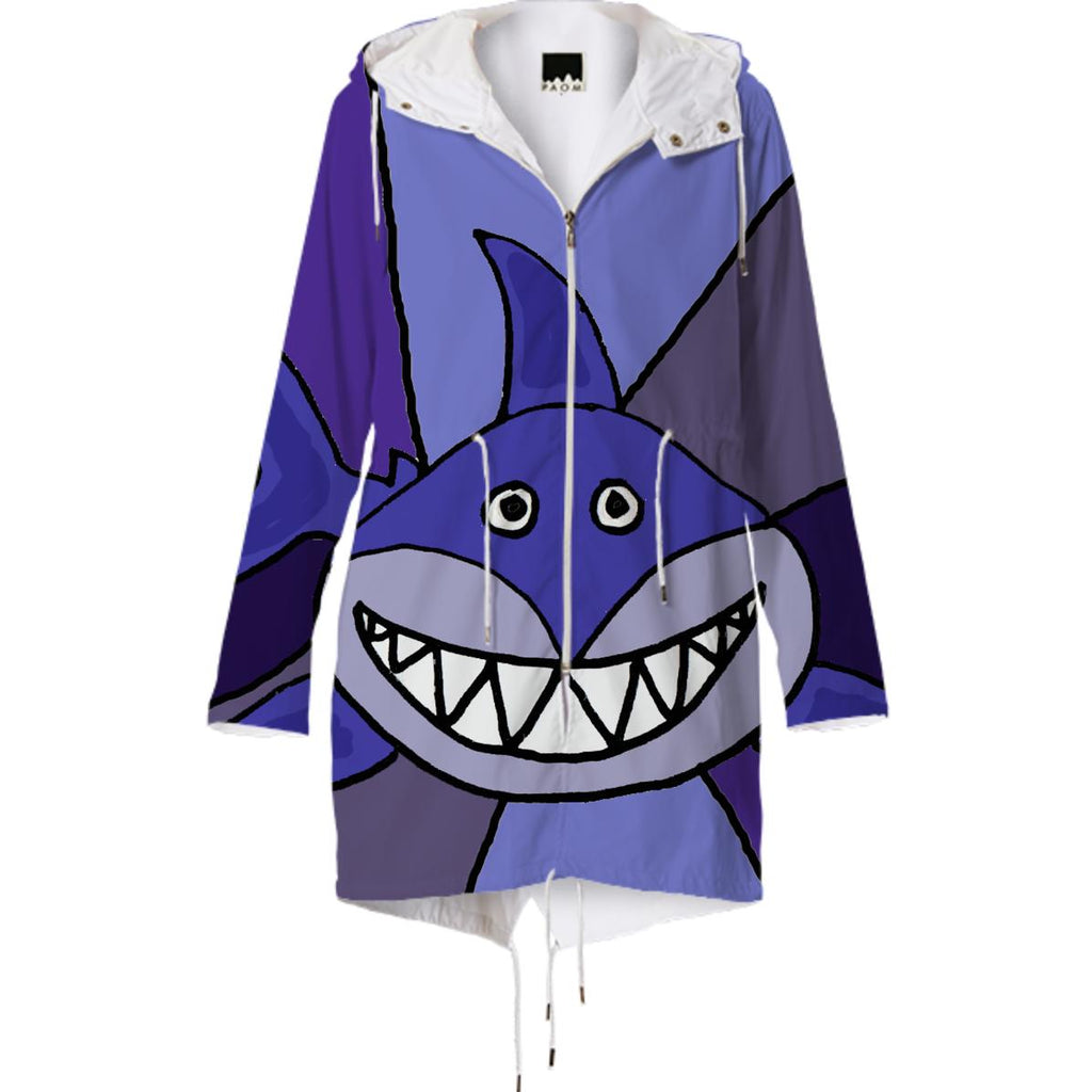 Funny Grinning Shark Abstract Raincoat