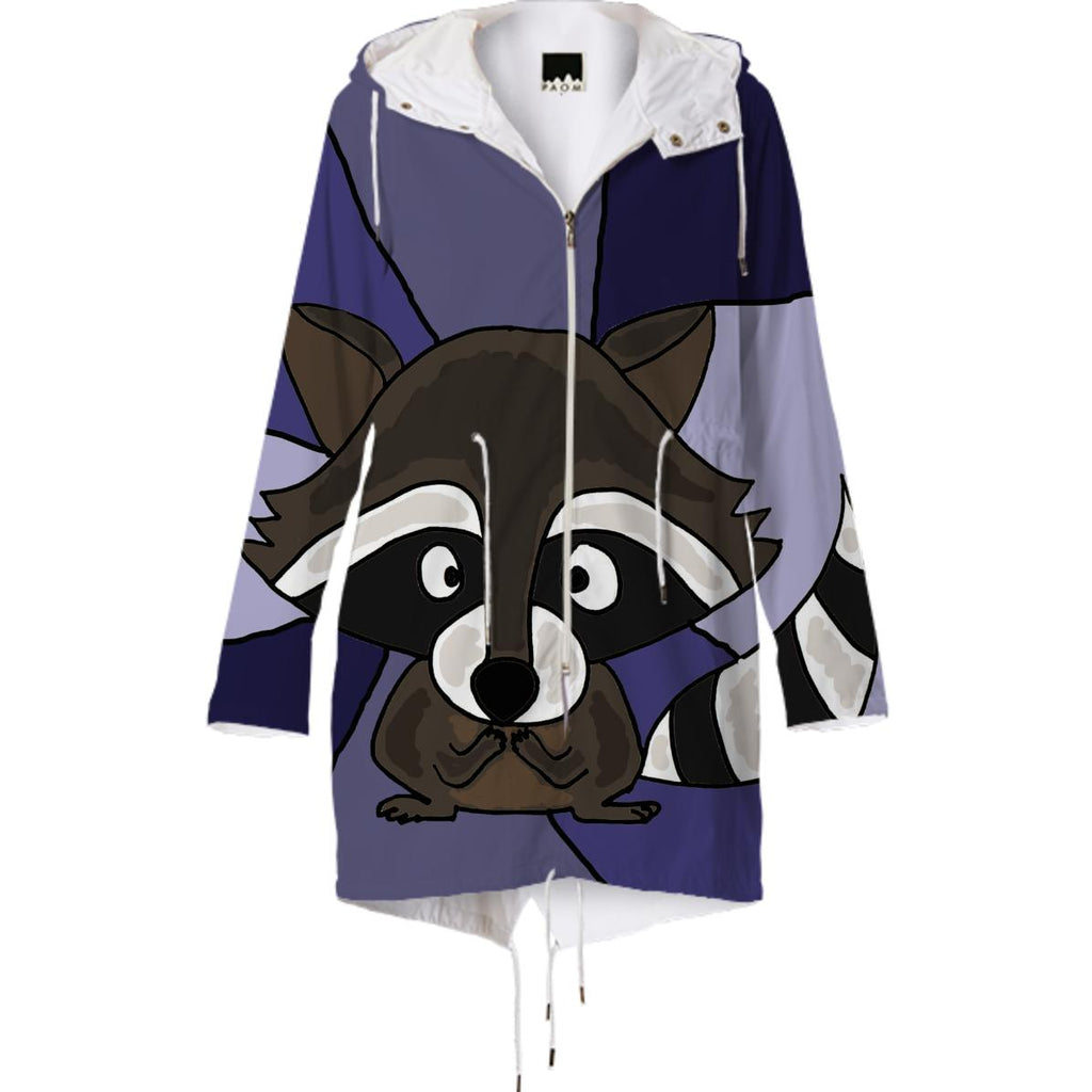 Funny Raccoon Art Abstract Raincoat