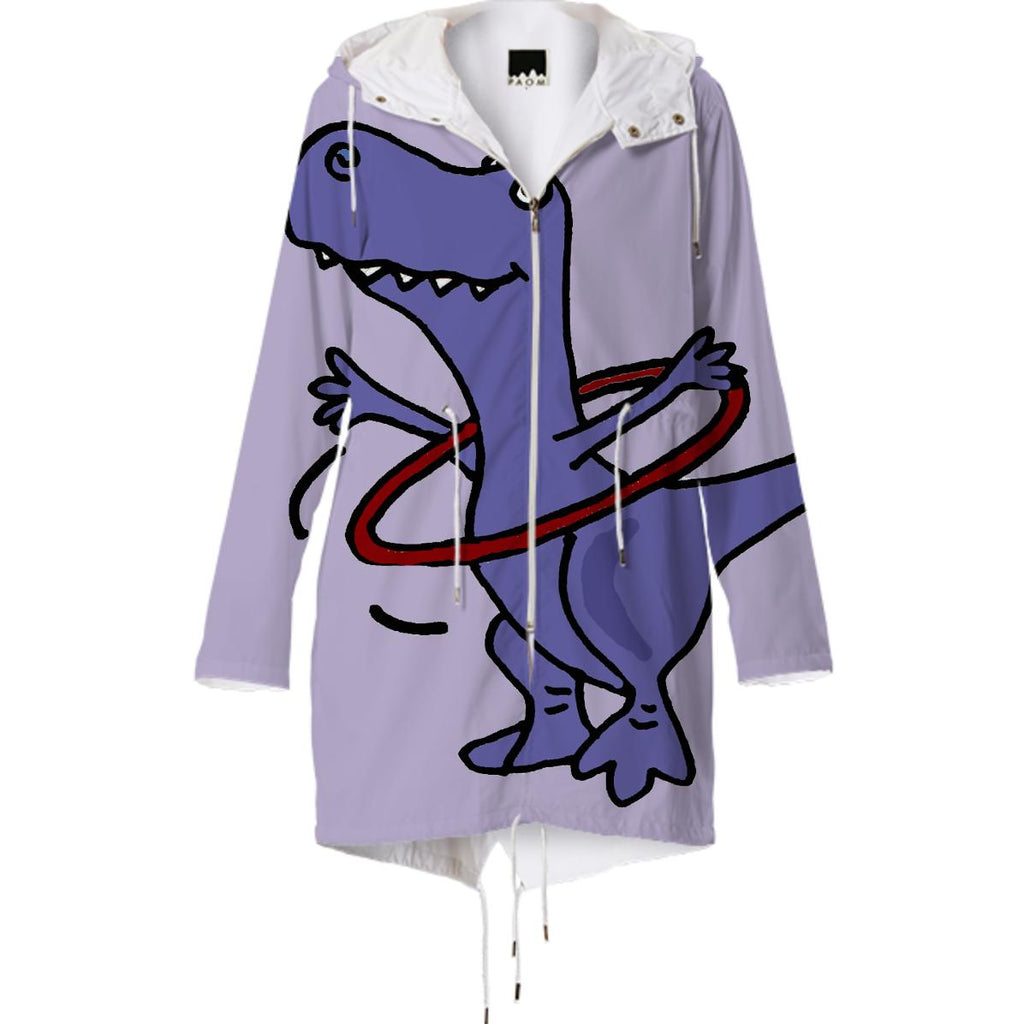 Funny T rex Dinosaur with Hula Hoop raincoat